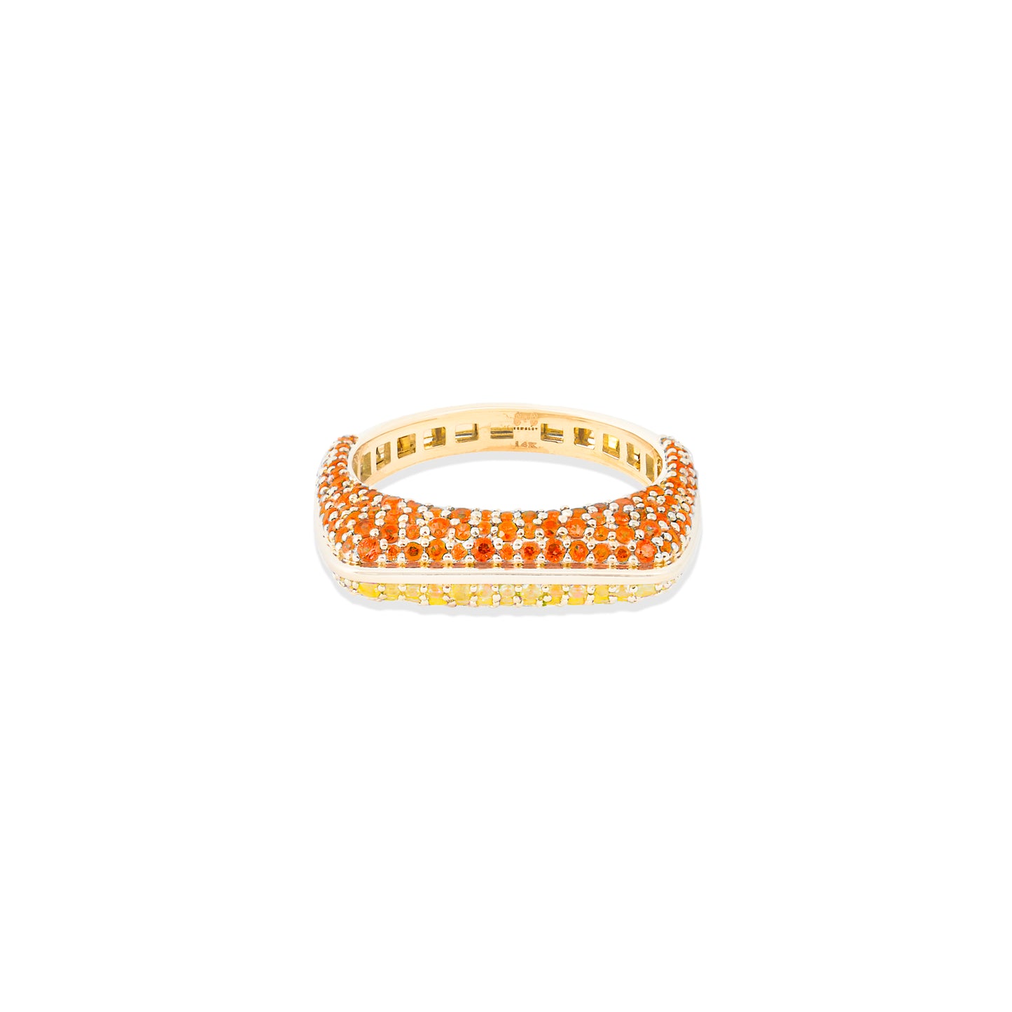 Found Rib Curve Stacking Band Ring - Yellow & Orange Sapphire