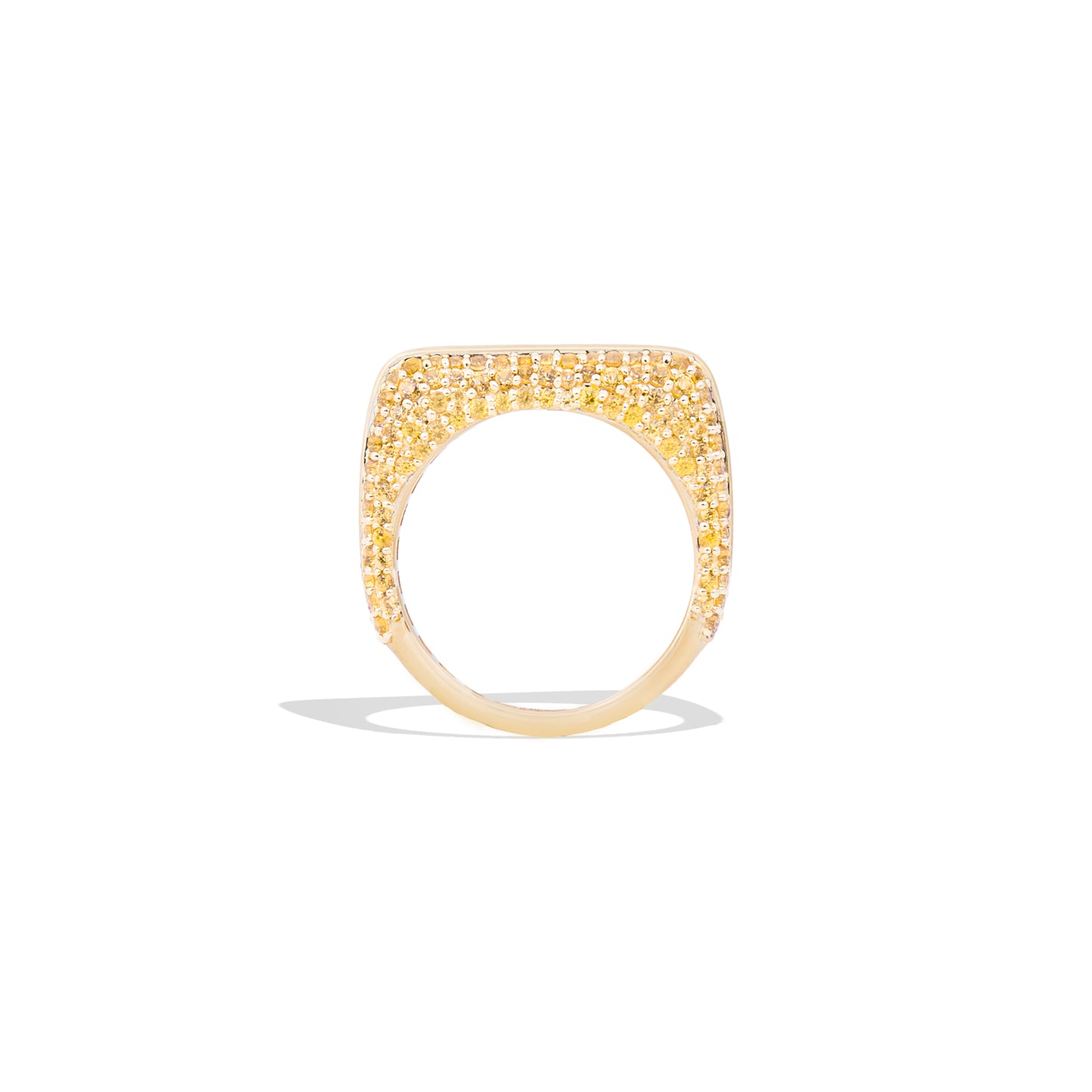 Found Rib Curve Stacking Band Ring - Yellow & Orange Sapphire