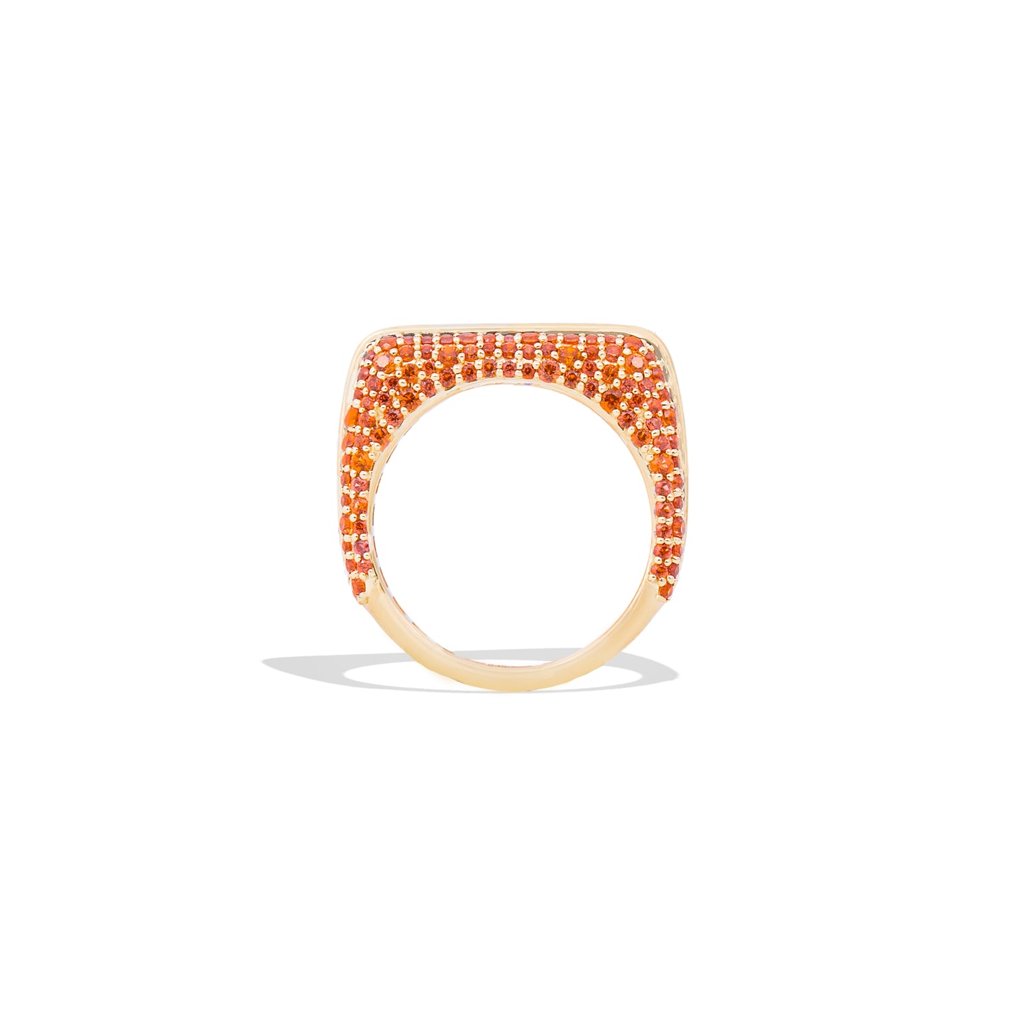 Found Rib Curve Stacking Band Ring - Yellow & Orange Sapphire