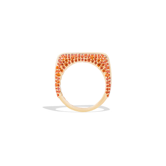 Found Rib Curve Stacking Band Ring - Yellow & Orange Sapphire