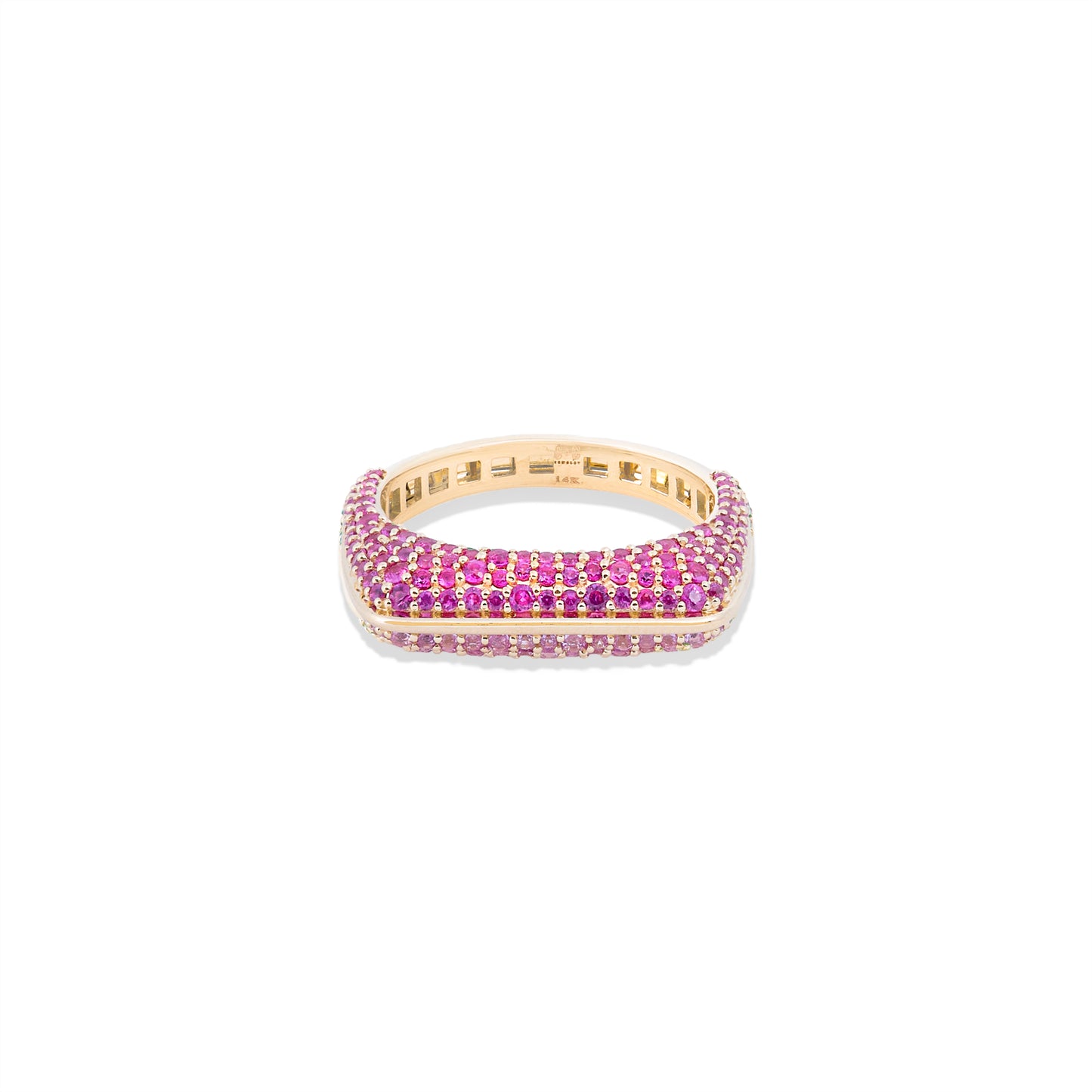 Found Rib Curve Stacking Band Ring - Pink Sapphire