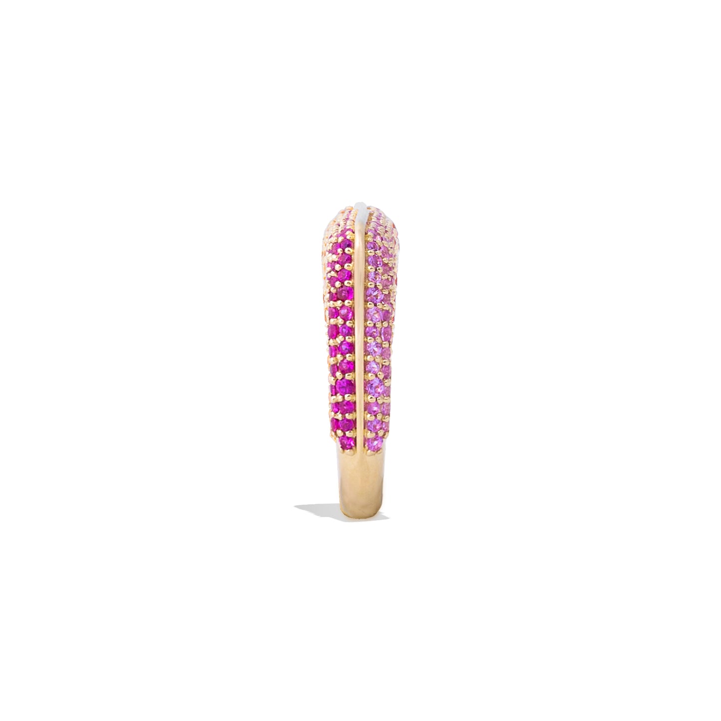 Found Rib Curve Stacking Band Ring - Pink Sapphire