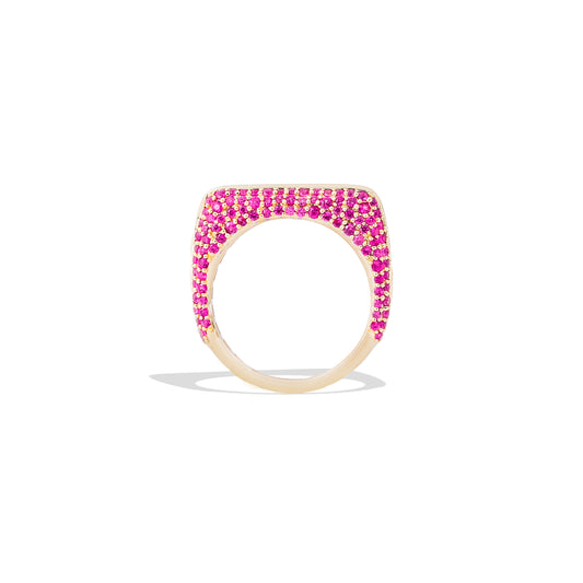 Found Rib Curve Stacking Band Ring - Pink Sapphire
