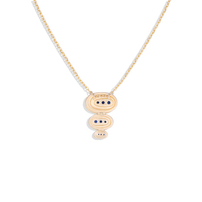 Found Large Nest Pendant Necklace - Blue & Pink Sapphire, Amethyst