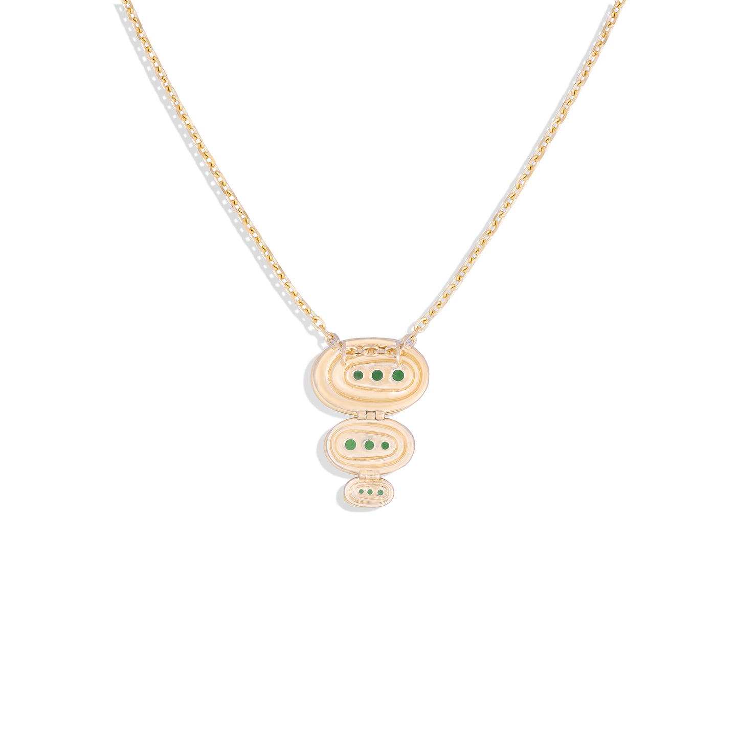 Found Large Nest Pendant Necklace - Tsavorite & Diamond