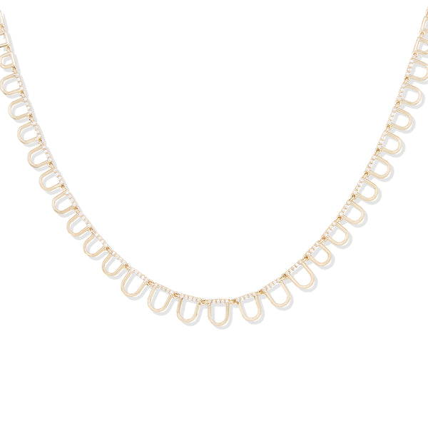 Found Curve Link Riviere Necklace - Diamond