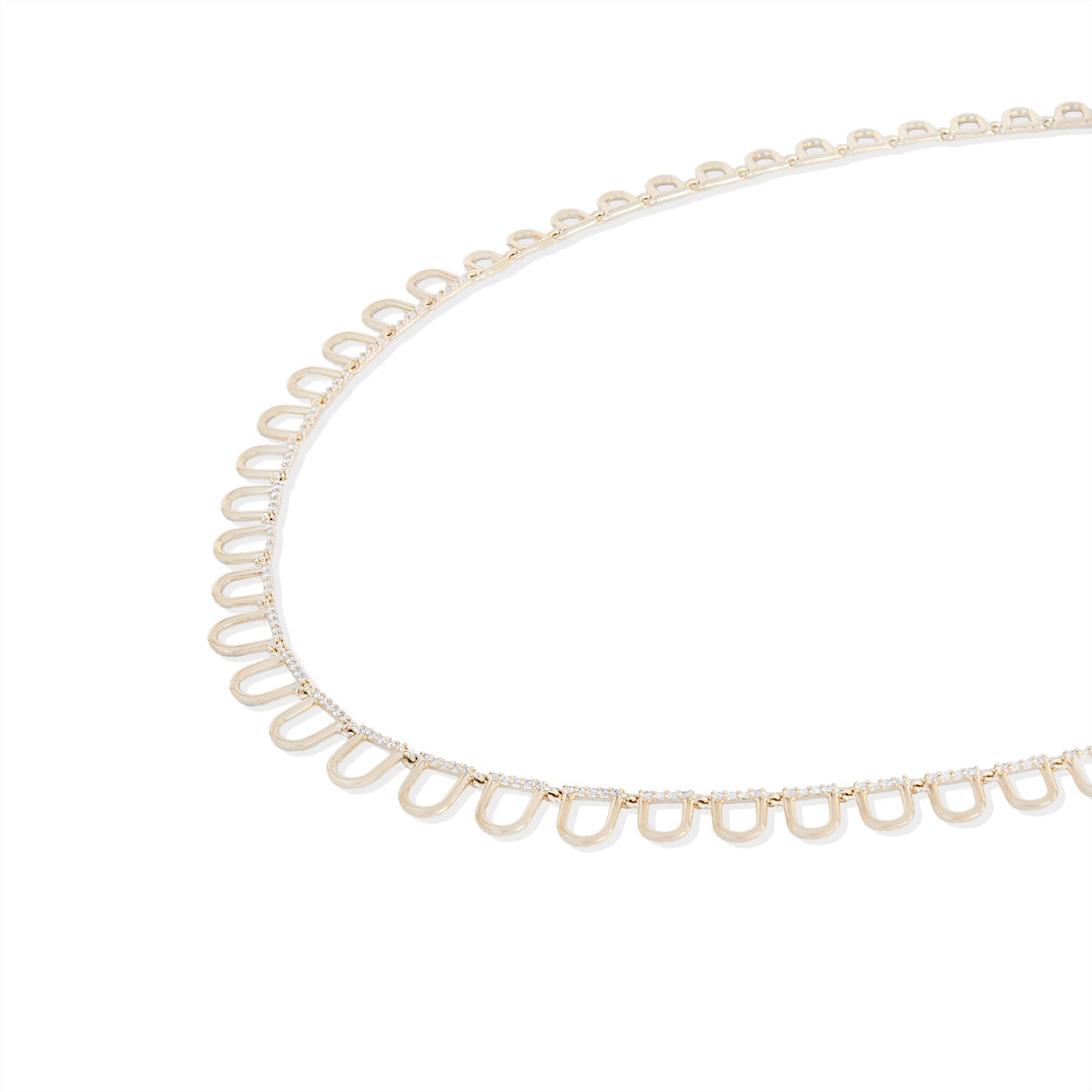 Found Curve Link Riviere Necklace - Diamond