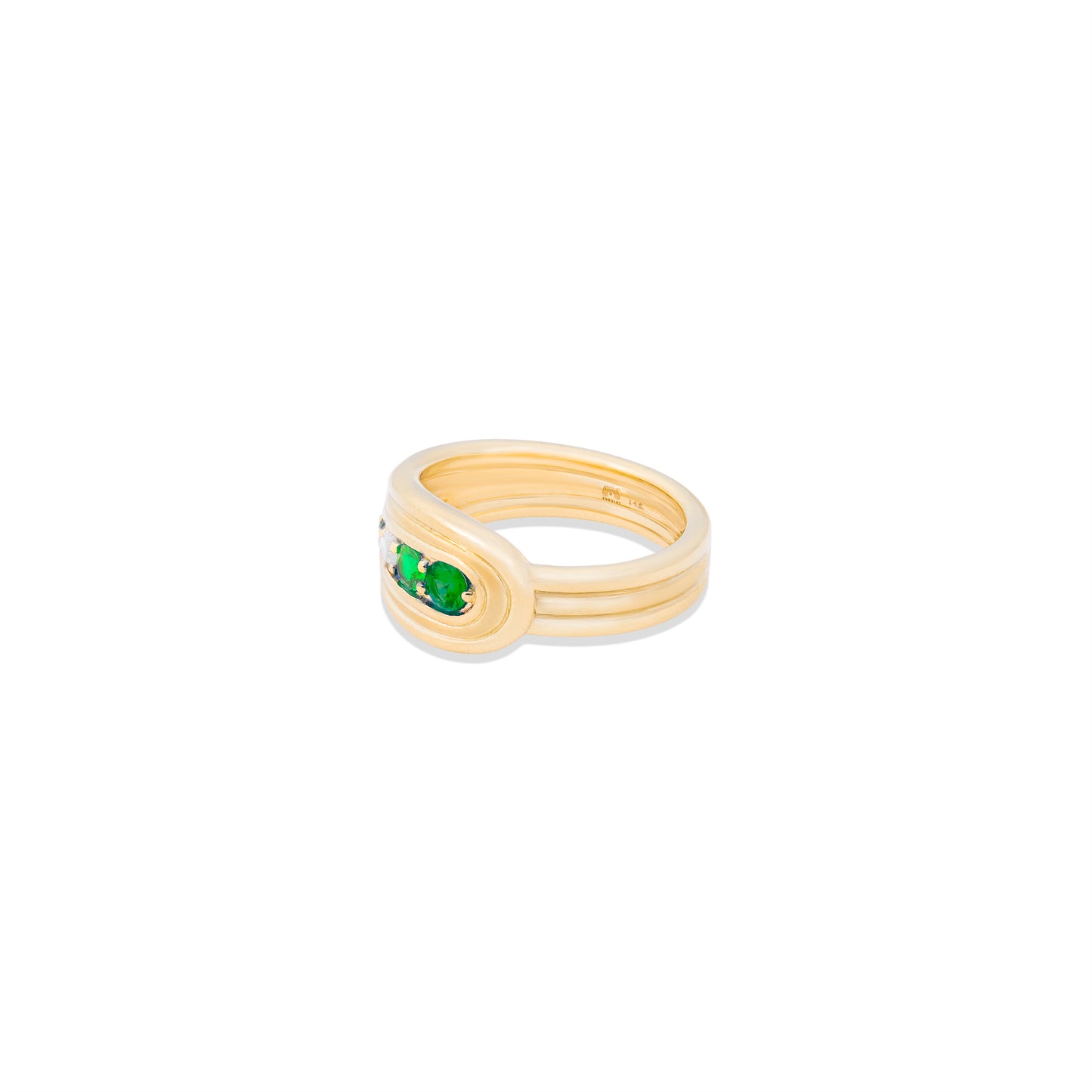 Found Nest Bypass Ring - Tsavorite & Diamond