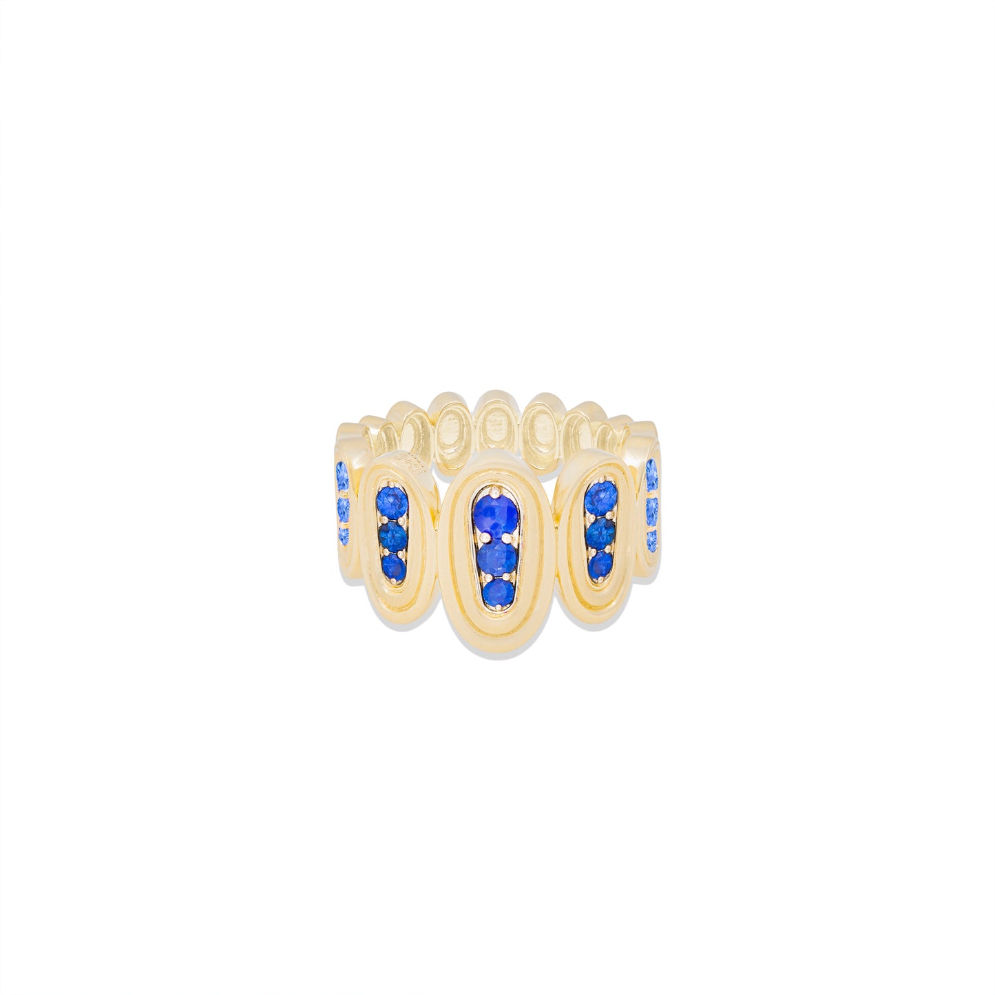 Found Nest Cigar Band Ring - Blue Sapphire