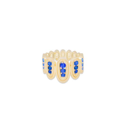 Found Nest Cigar Band Ring - Blue Sapphire