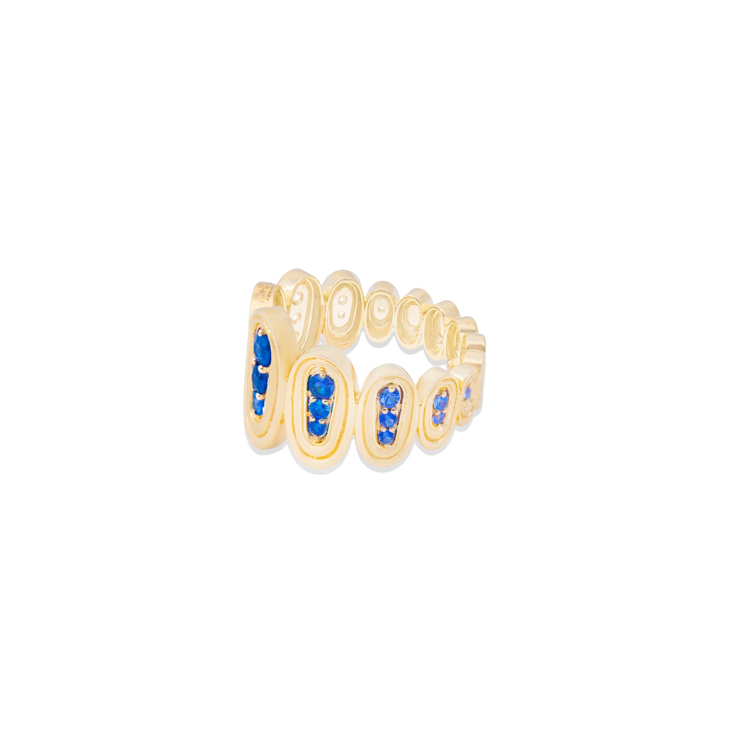 Found Nest Cigar Band Ring - Blue Sapphire