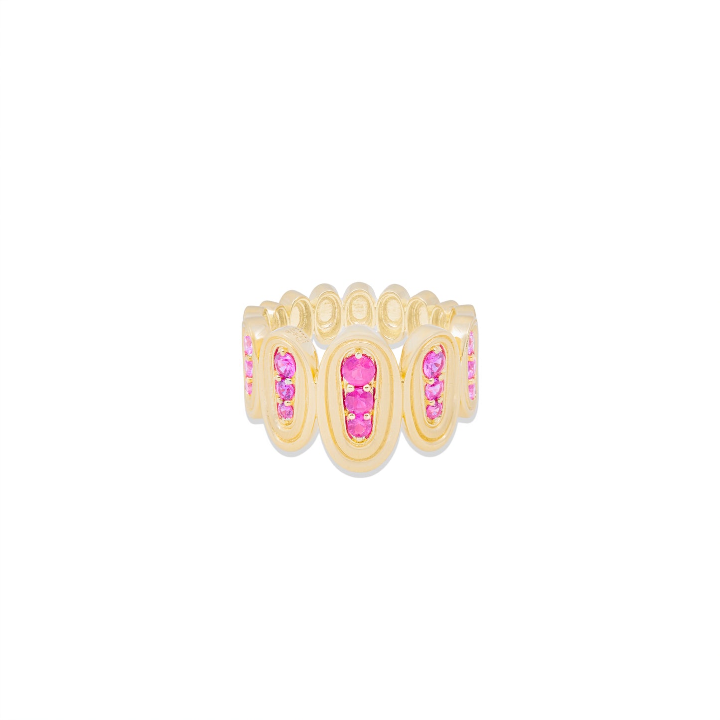Found Nest Cigar Band Ring - Pink Sapphire