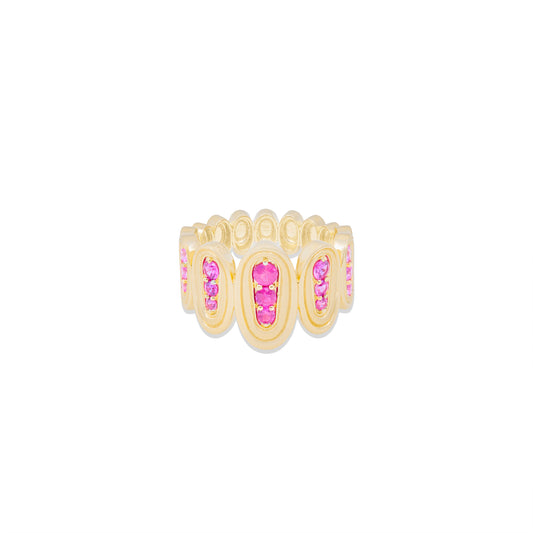 Found Nest Cigar Band Ring - Pink Sapphire
