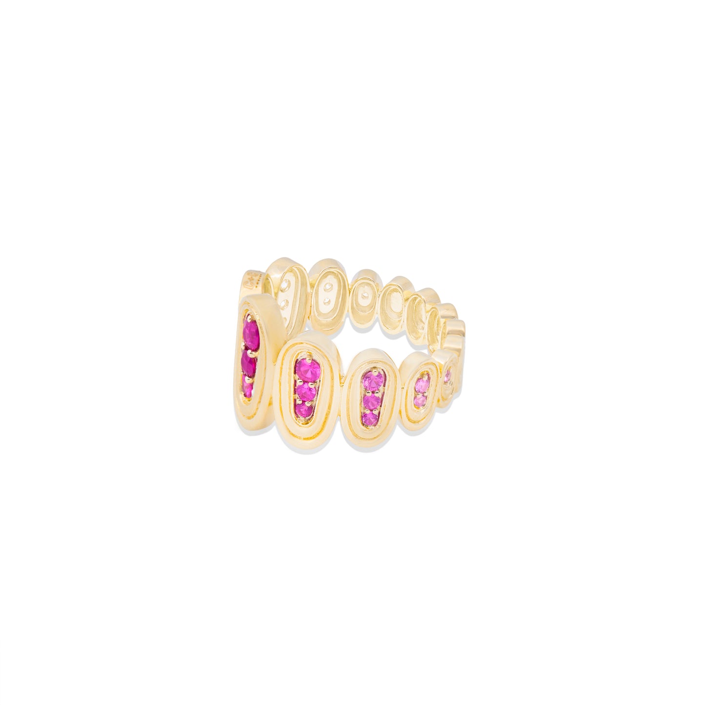 Found Nest Cigar Band Ring - Pink Sapphire