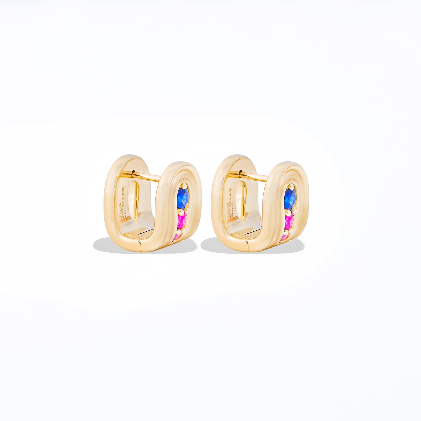 Found Nest Huggie - Blue & Pink Sapphire, Amethyst