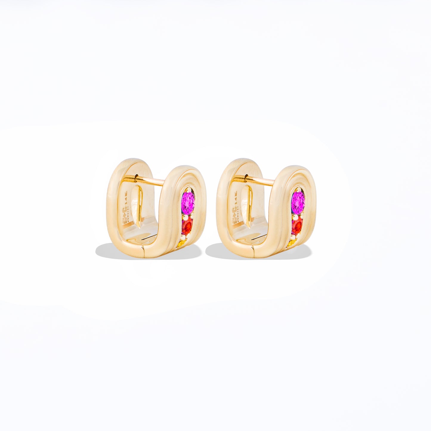 Found Nest Huggie - Pink, Orange & Yellow Sapphire