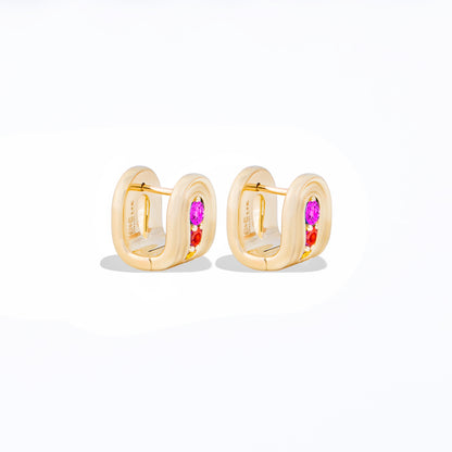 Found Nest Huggie - Pink, Orange & Yellow Sapphire