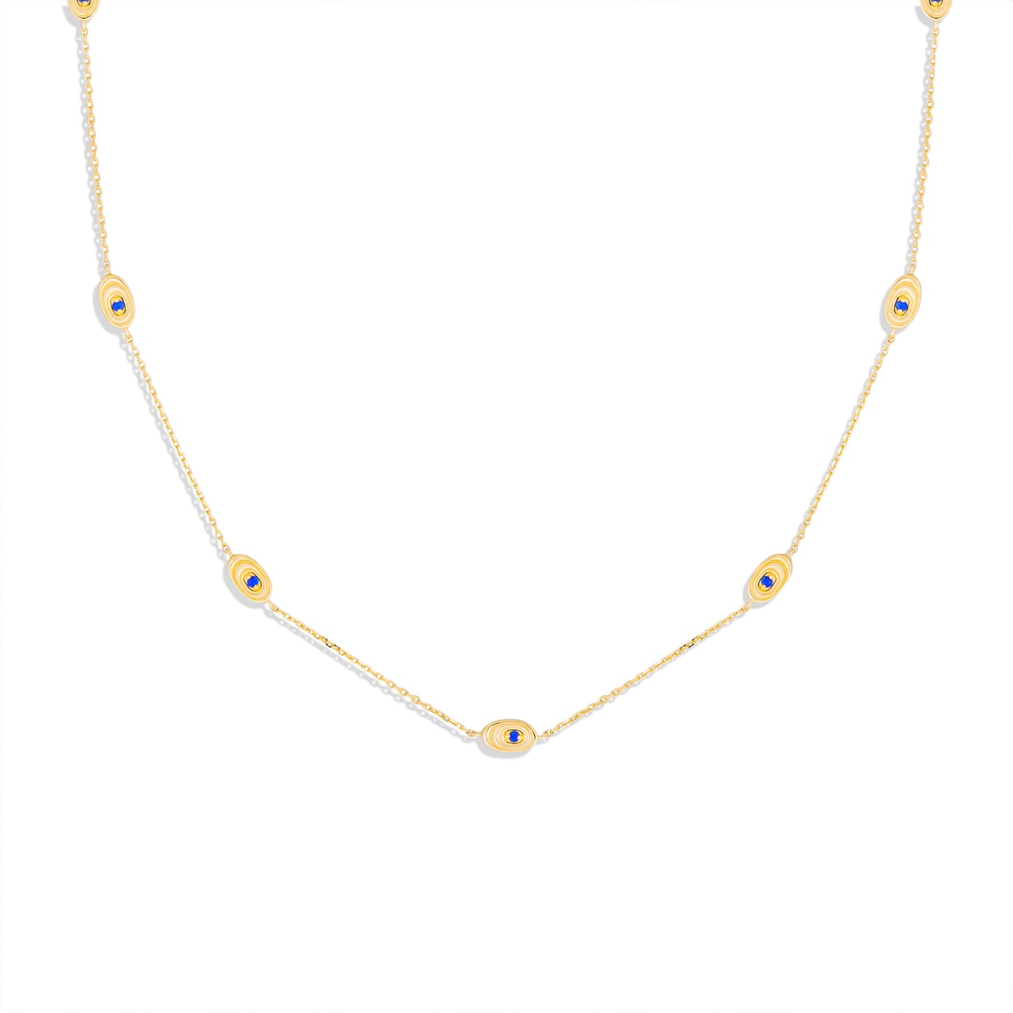 Found Nest Station Necklace - Blue Sapphire