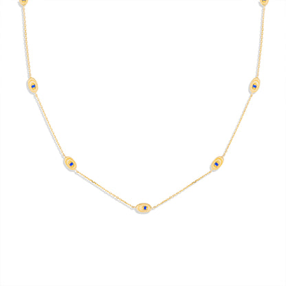 Found Nest Station Necklace - Blue Sapphire
