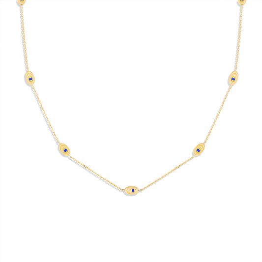 Found Nest Station Necklace - Blue Sapphire