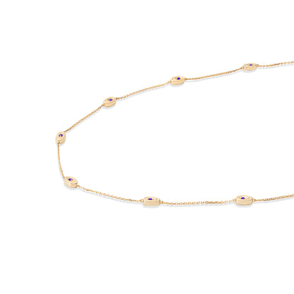 Found Nest Station Necklace - Blue Sapphire
