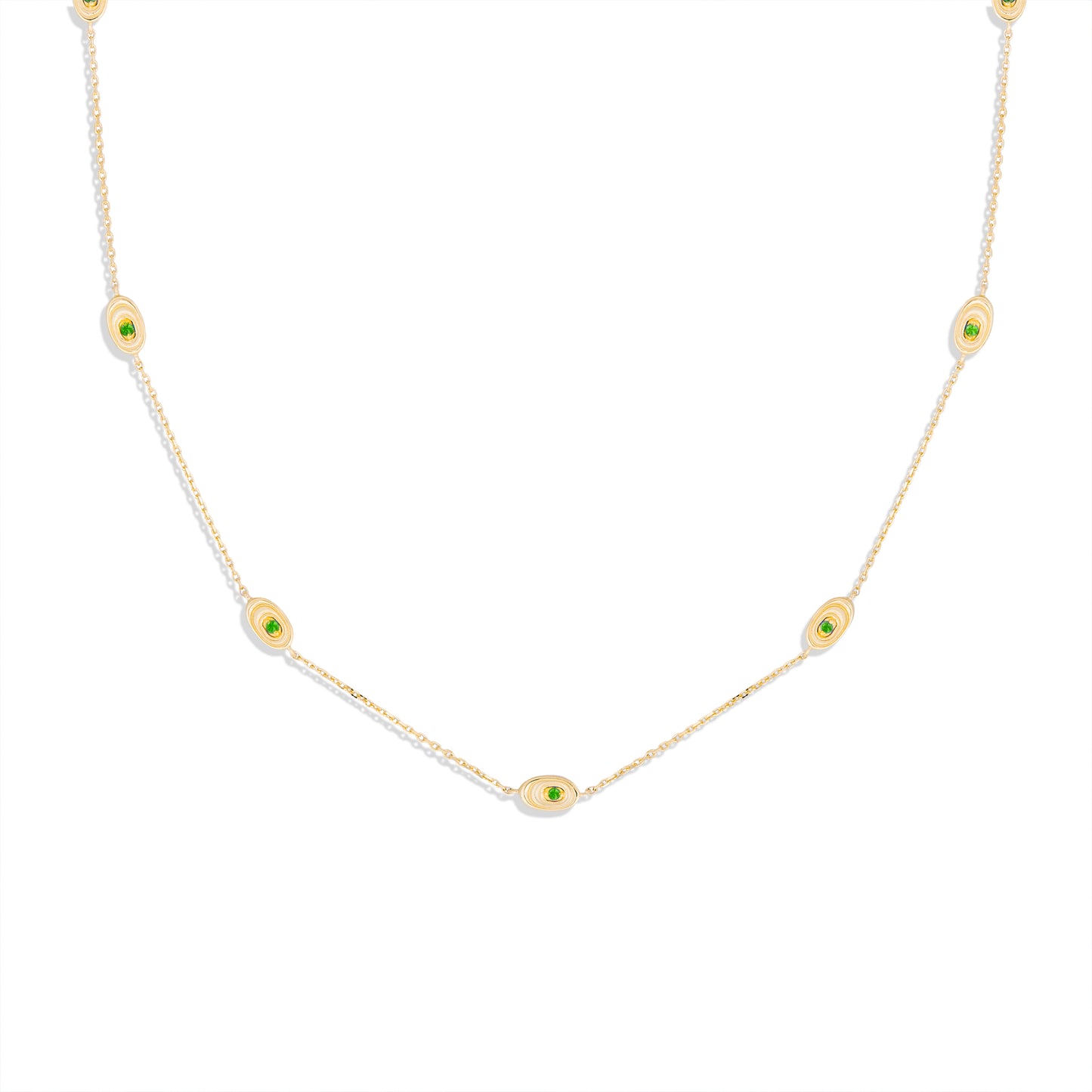 Found Nest Station Necklace - Tsavorite