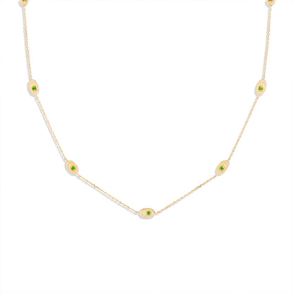 Found Nest Station Necklace - Tsavorite