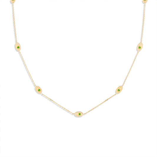 Found Nest Station Necklace - Tsavorite