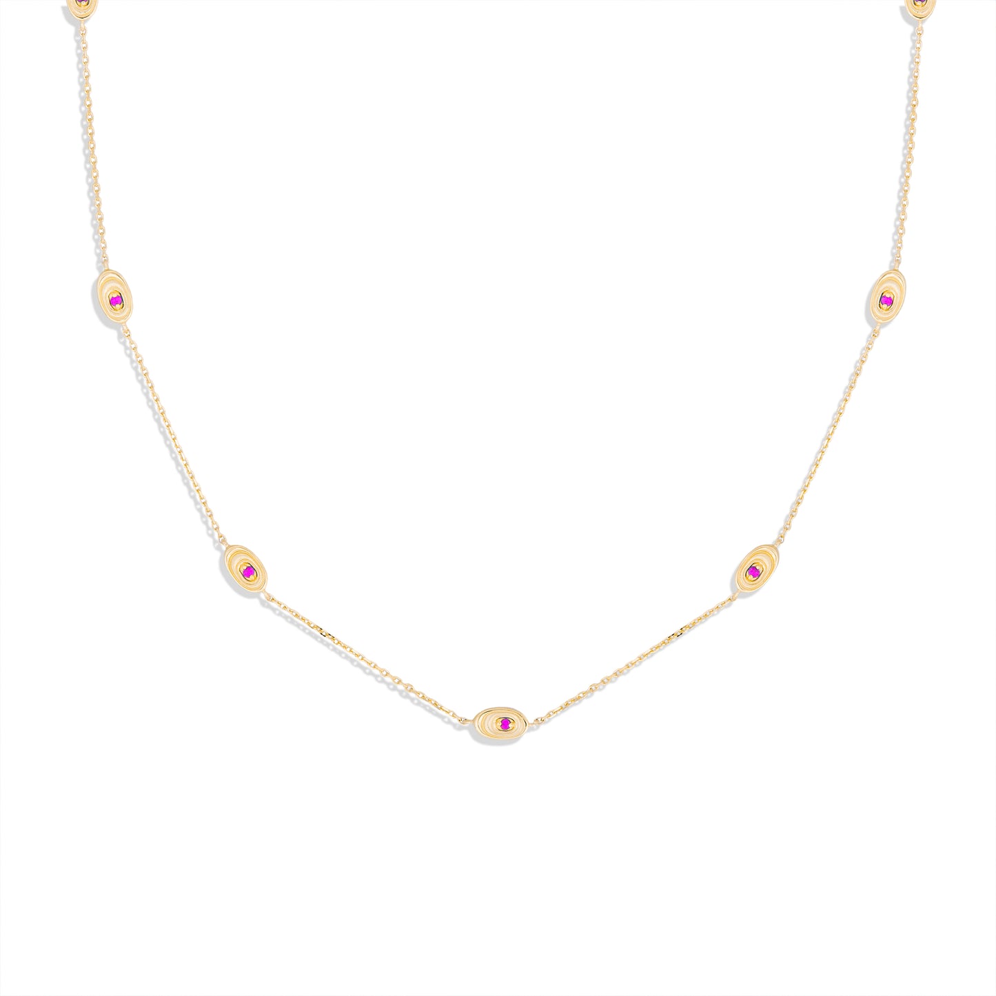 Found Nest Station Necklace - Pink Sapphire
