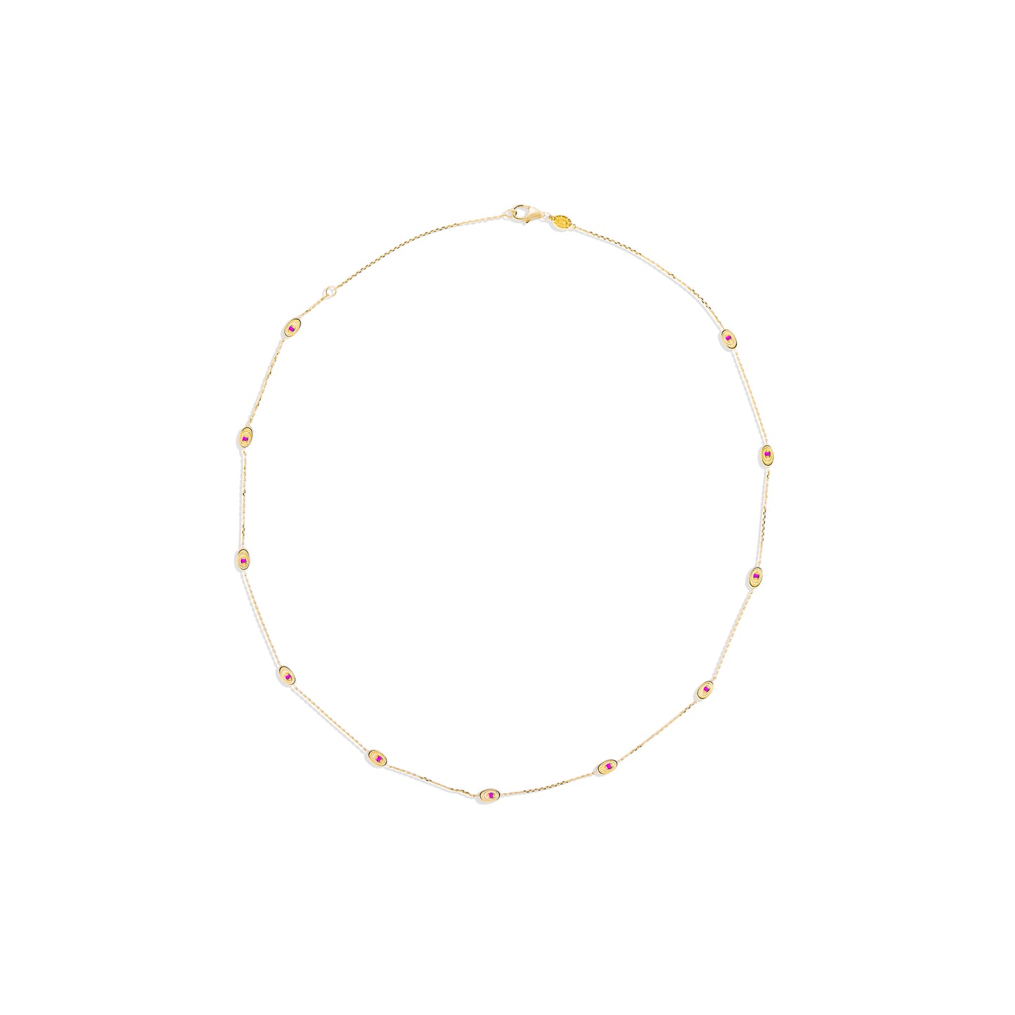 Found Nest Station Necklace - Pink Sapphire