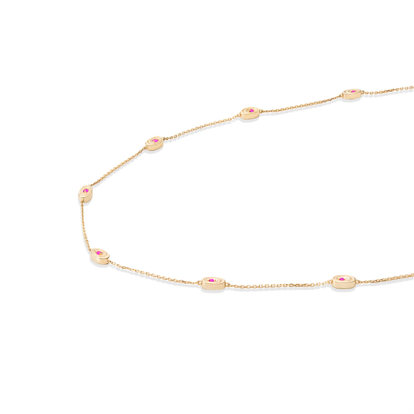 Found Nest Station Necklace - Pink Sapphire