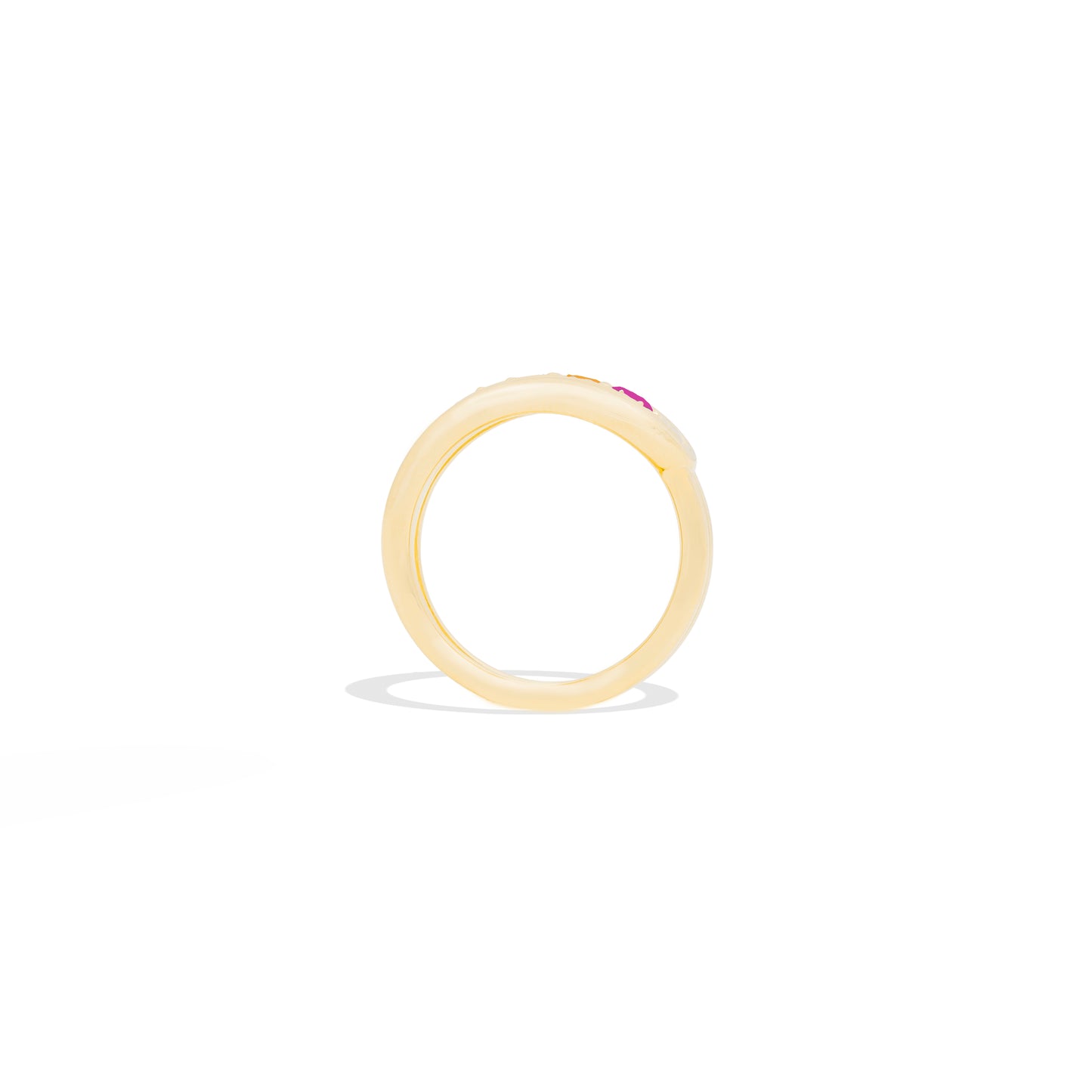 Found Nest Bypass Ring - Pink, Orange & Yellow Sapphire