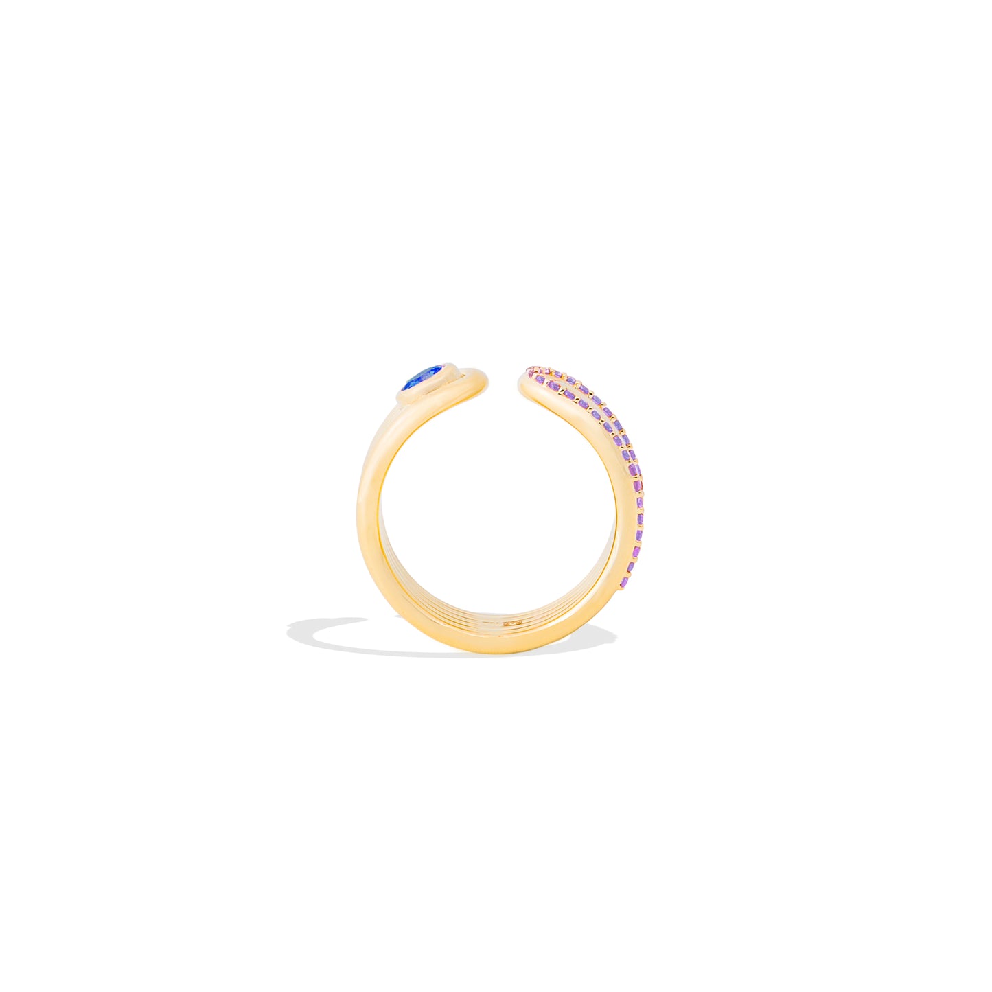 Found Open Ring - Blue Sapphire & Amethyst
