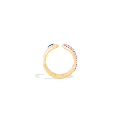 Found Open Ring - Blue Sapphire & Amethyst