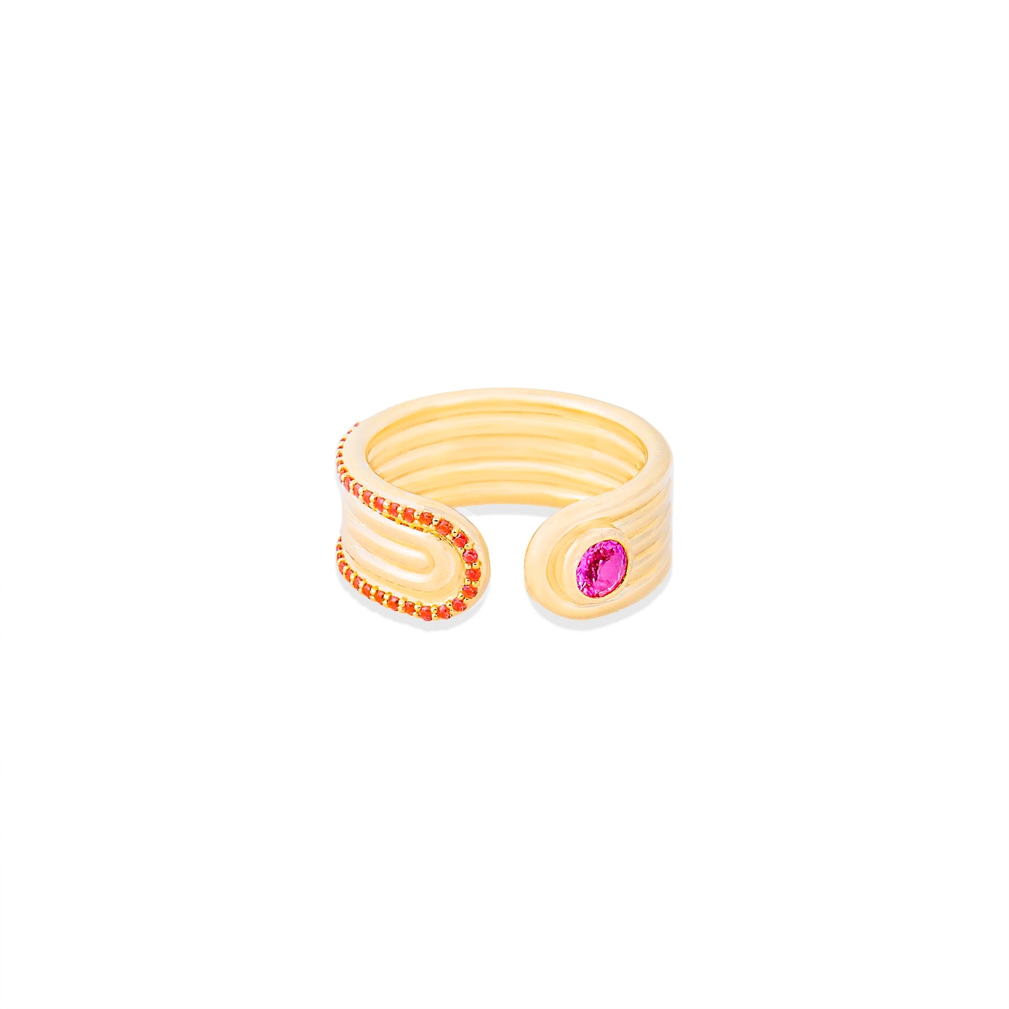 Found Open Ring - Pink & Orange Sapphire