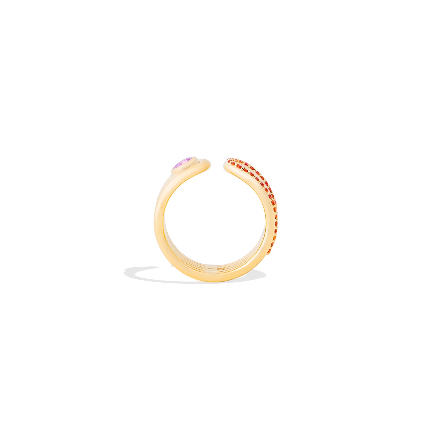 Found Open Ring - Pink & Orange Sapphire