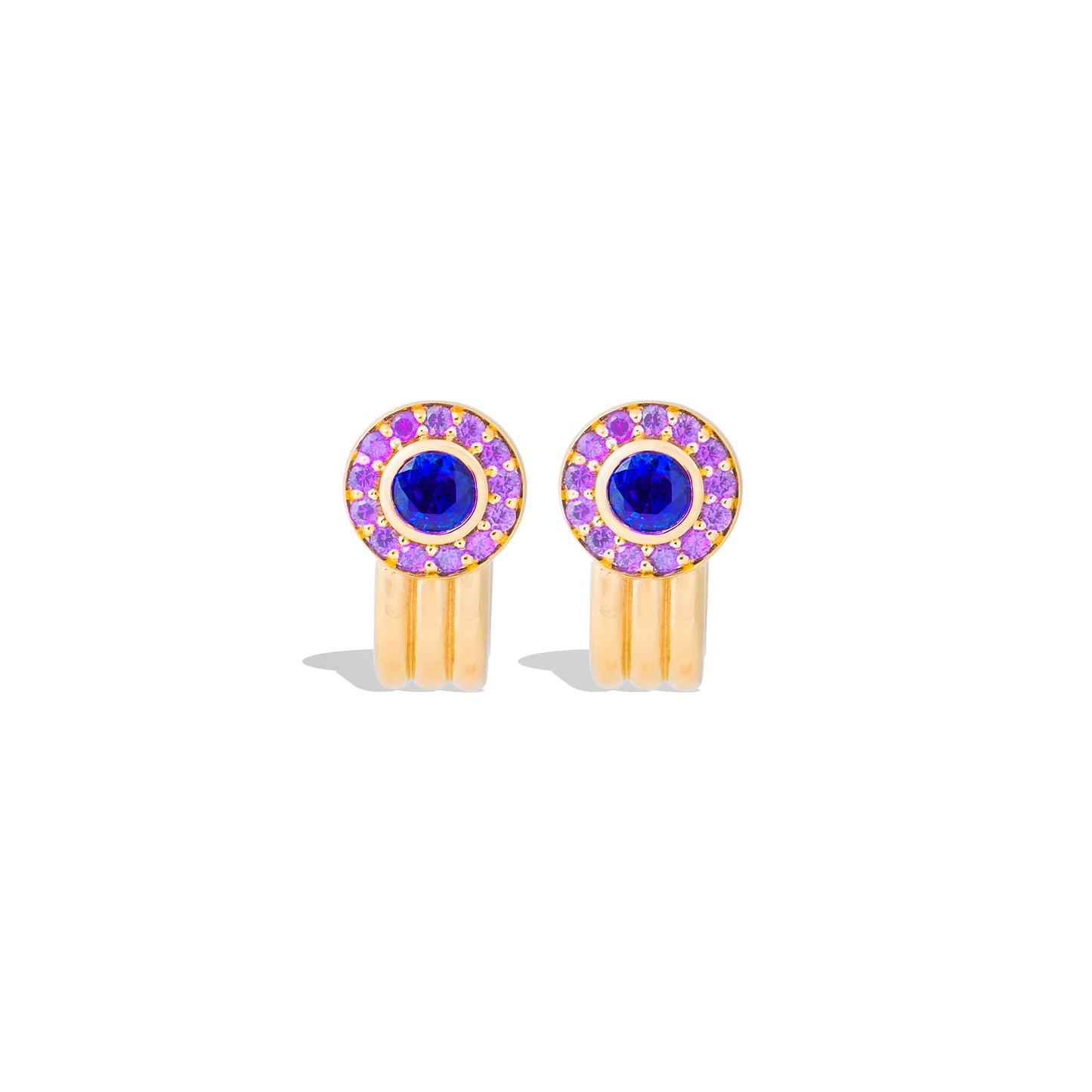 Found Halo Huggie - Blue Sapphire & Amethyst