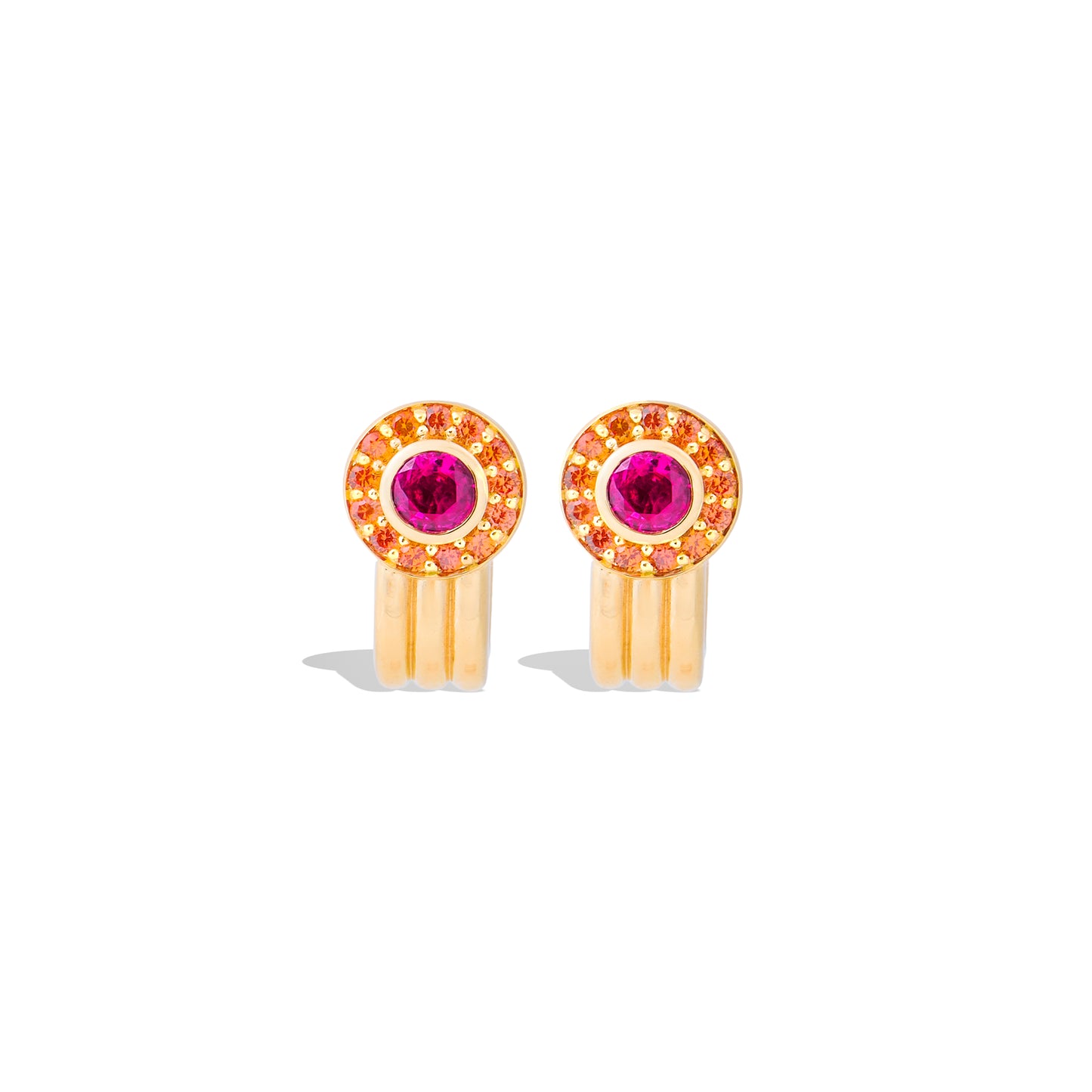 Found Halo Huggie - Pink & Orange Sapphire