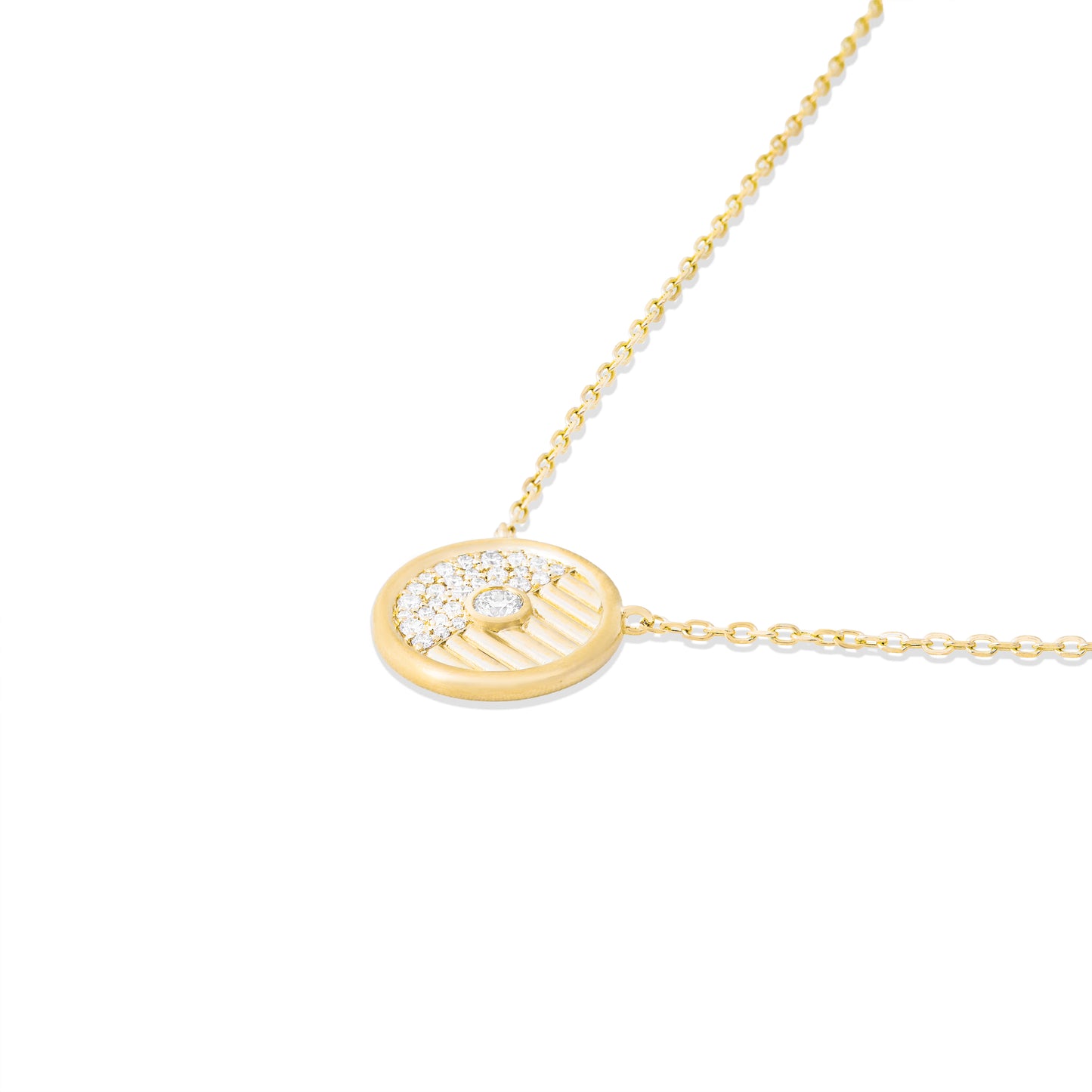 Found Small Disk Pendant Necklace - Diamond