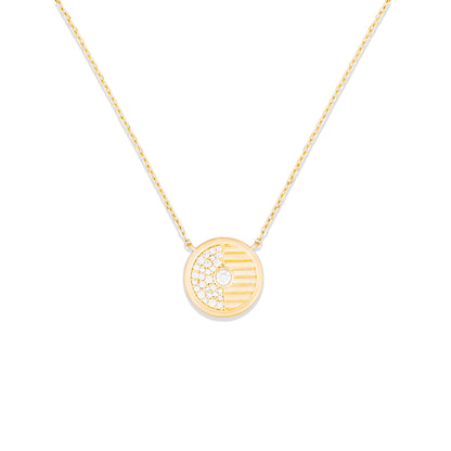Found Small Disk Pendant Necklace - Diamond