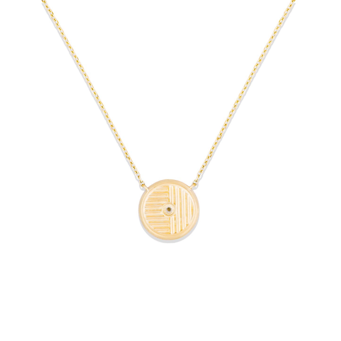 Found Small Disk Pendant Necklace - Diamond