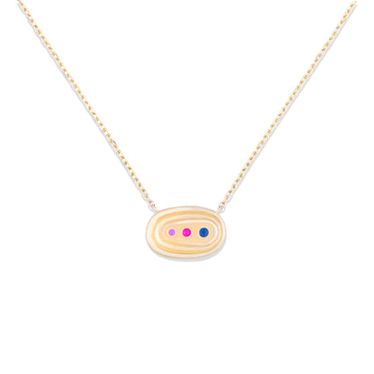 Found Small Nest Pendant Necklace - Blue & Pink Sapphire, Amethyst