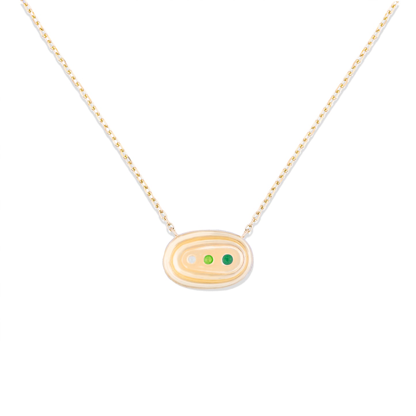 Found Small Nest Pendant Necklace - Tsavorite & Diamond