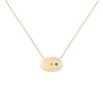 Found Small Nest Pendant Necklace - Tsavorite & Diamond