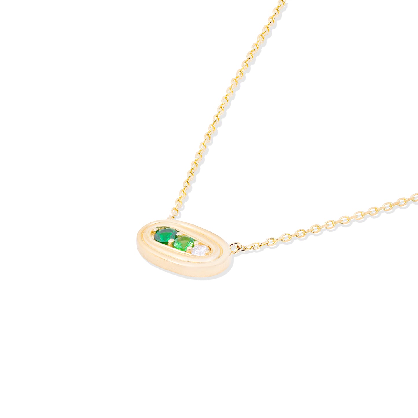 Found Small Nest Pendant Necklace - Tsavorite & Diamond