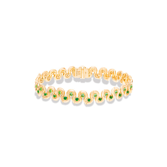 Found Squiggle Bracelet - Tsavorite