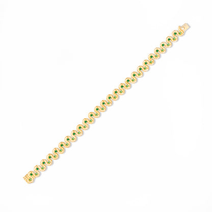Found Squiggle Bracelet - Tsavorite