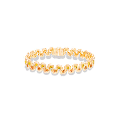 Found Squiggle Bracelet - Orange & Yellow Sapphire