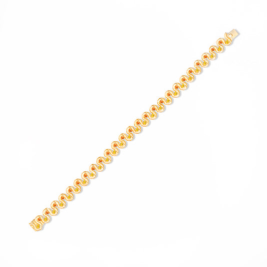 Found Squiggle Bracelet - Orange & Yellow Sapphire
