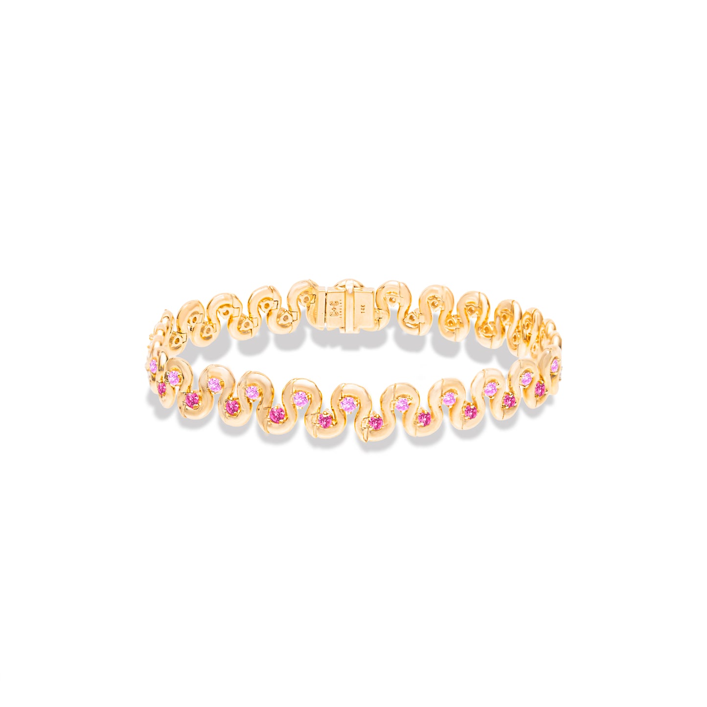 Found Squiggle Bracelet - Pink Sapphire